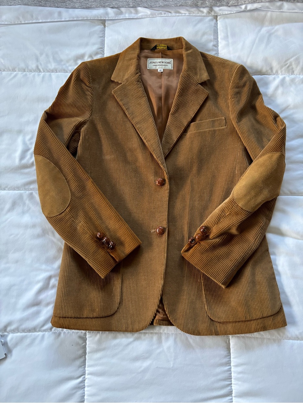 Vintage 70s/80s Jones New York Haberdashery Corduroy Blazer Suede Elbow Patches